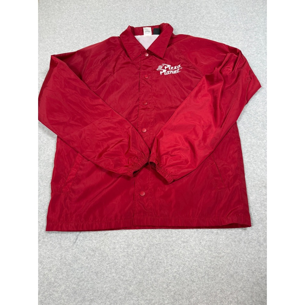 Disney Pixar Toy Story Pizza Planet Red Coaches Jacket Windbreaker Large